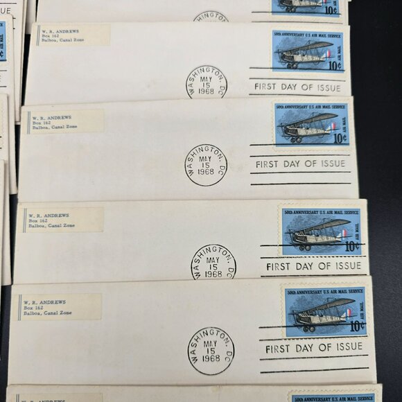 1968 First Day Of Issue Envelopes 50th Anniversary U.S. Air Mail Service LI3006 - Picture 6 of 8